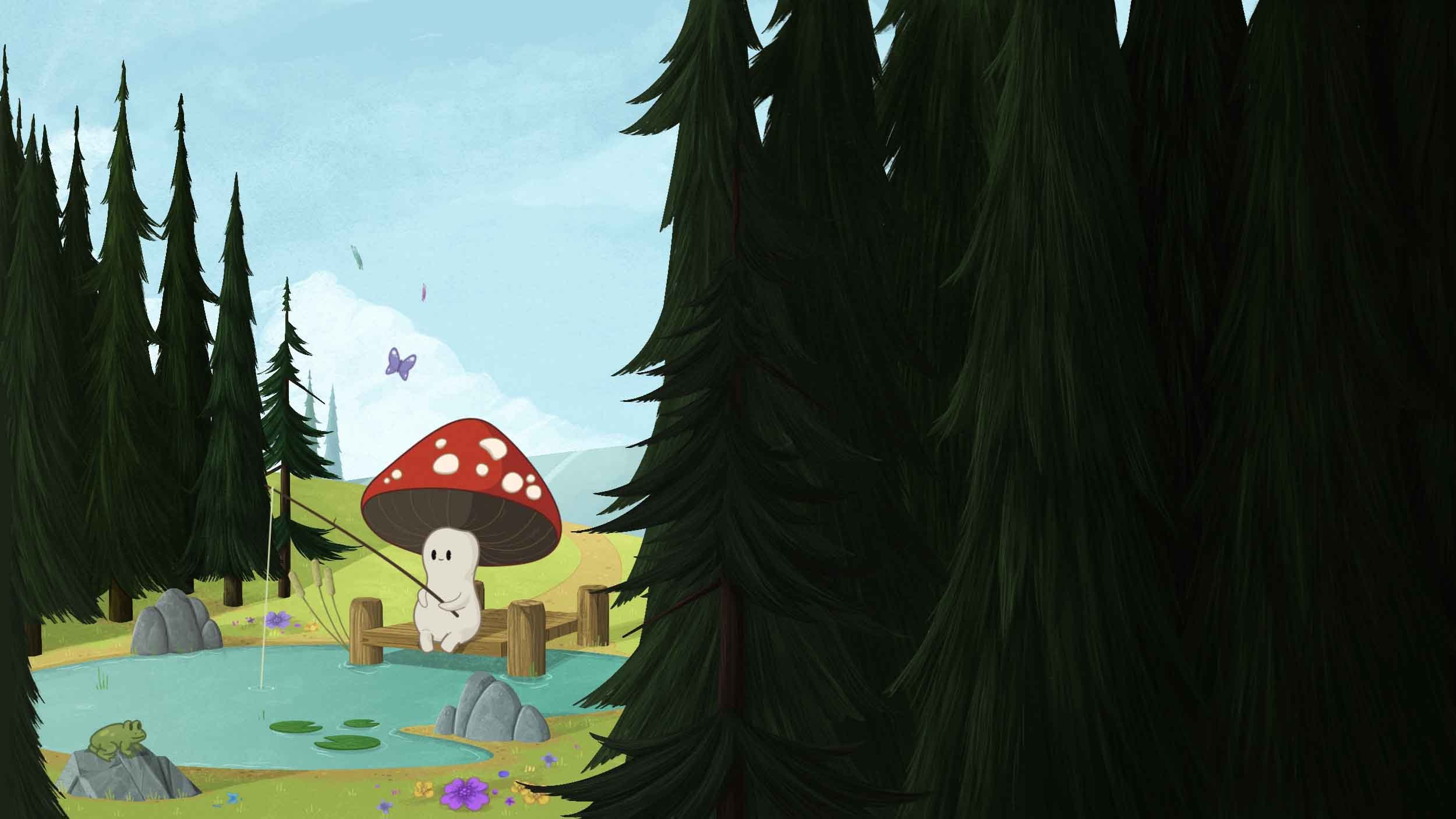 A forest landscape representing the Mycelium network